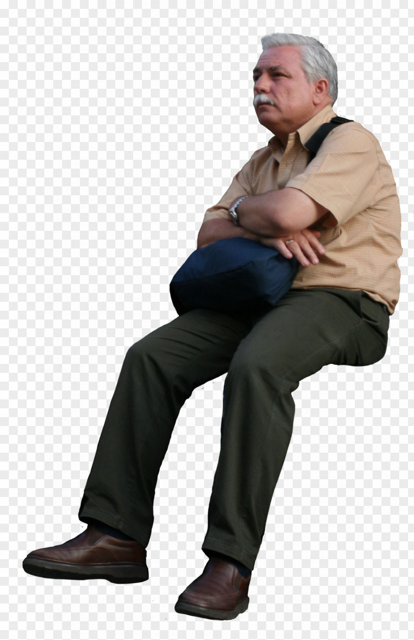 Sitting Man Grandfather Rendering Texture Mapping PNG