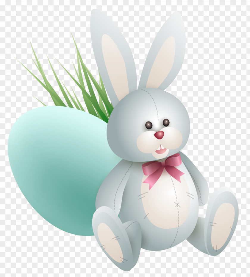 Transparent Easter Bunny With Egg And Grass Clipart Picture Clip Art PNG