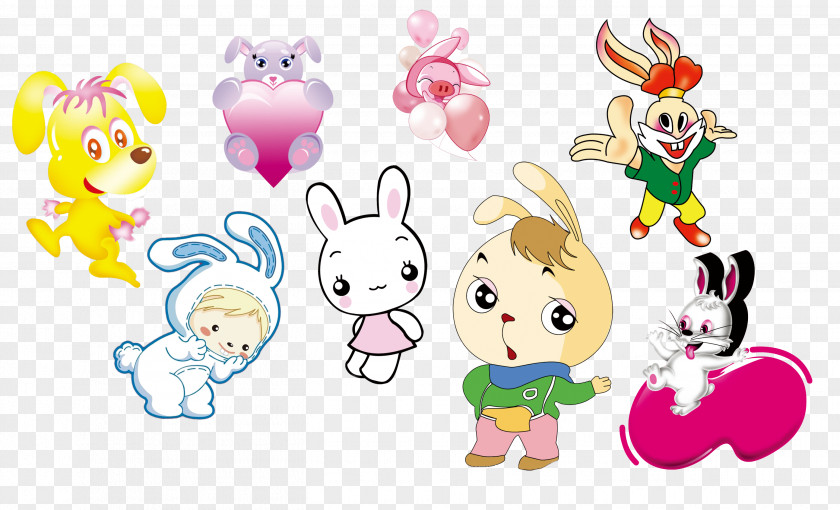 Cute Bunny Free Buttoned Material Rabbit Cartoon PNG