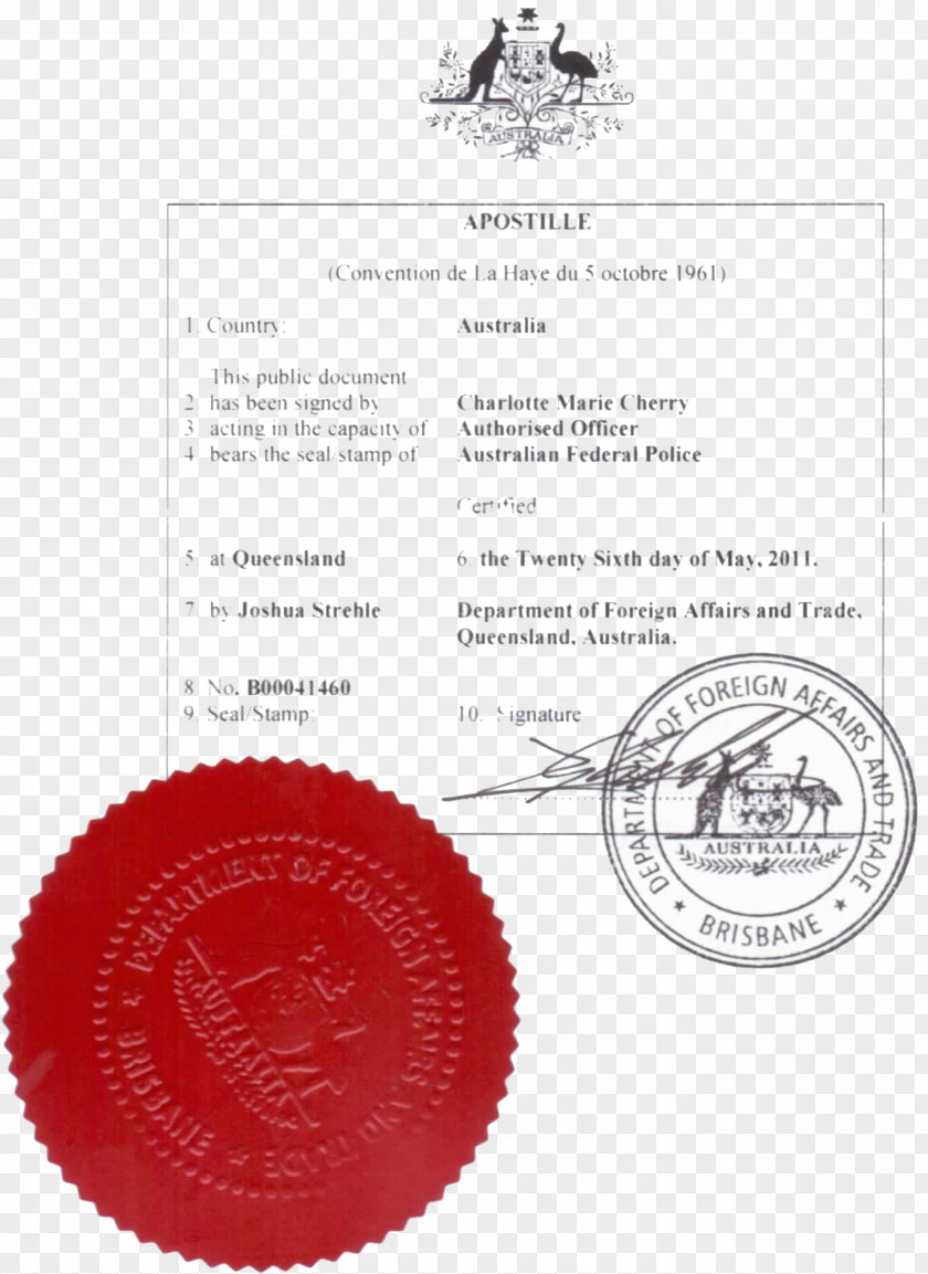 Seal Apostille Convention Australia Birth Certificate PNG