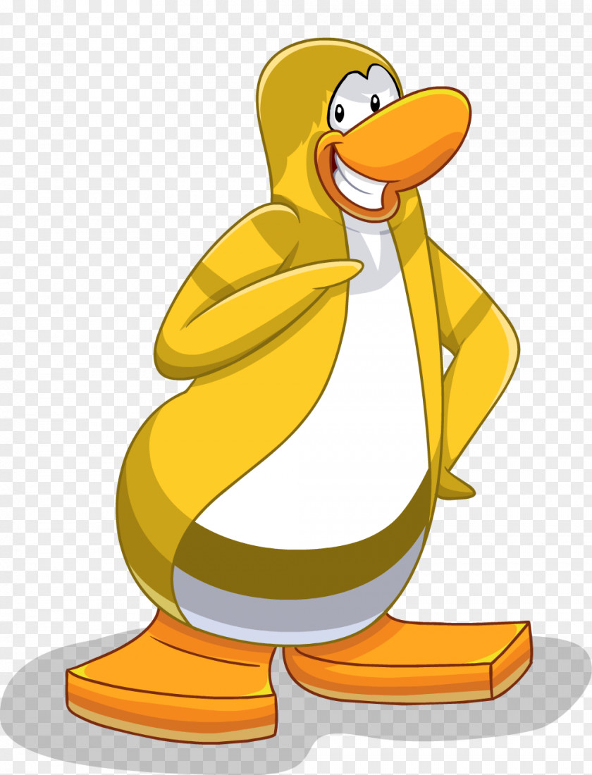 Penguins Club Penguin Hoodie Yellow Blue PNG