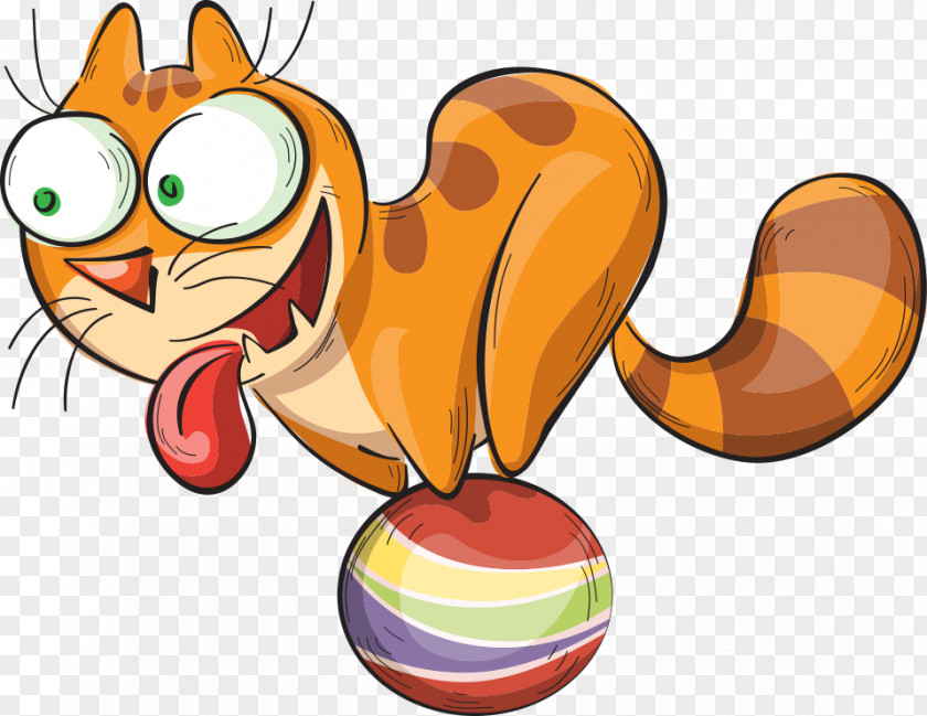 Play Ball Fox Cat Cartoon Royalty-free Illustration PNG