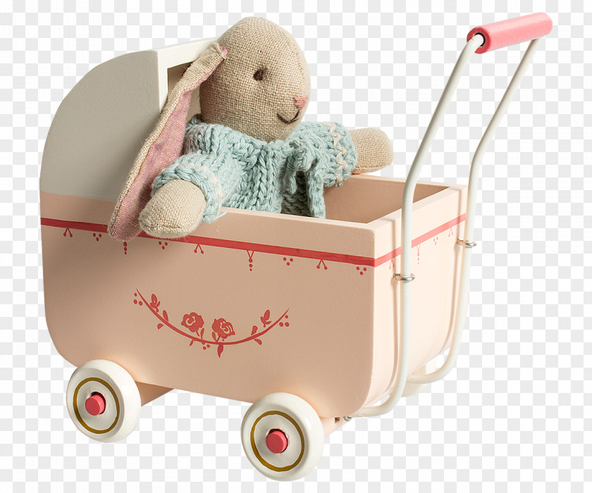 Pram Baby Doll Stroller Transport Infant Toy Rabbit PNG