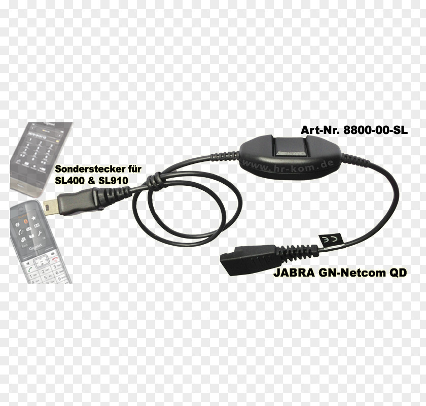 Jabra Headset Adapter AC Electronics Product Design Electronic Component Electrical Cable PNG