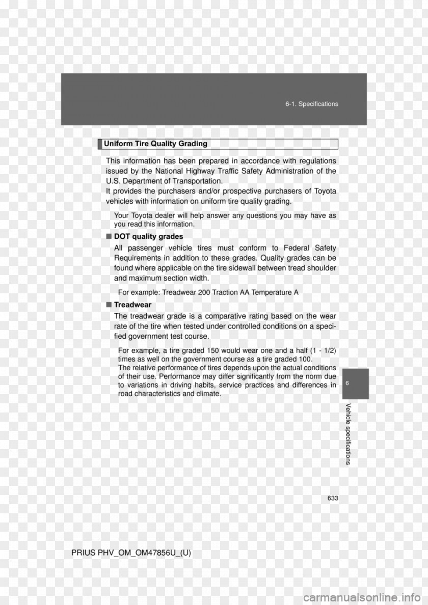 Uniform Tire Quality Grading Document Brand White PNG