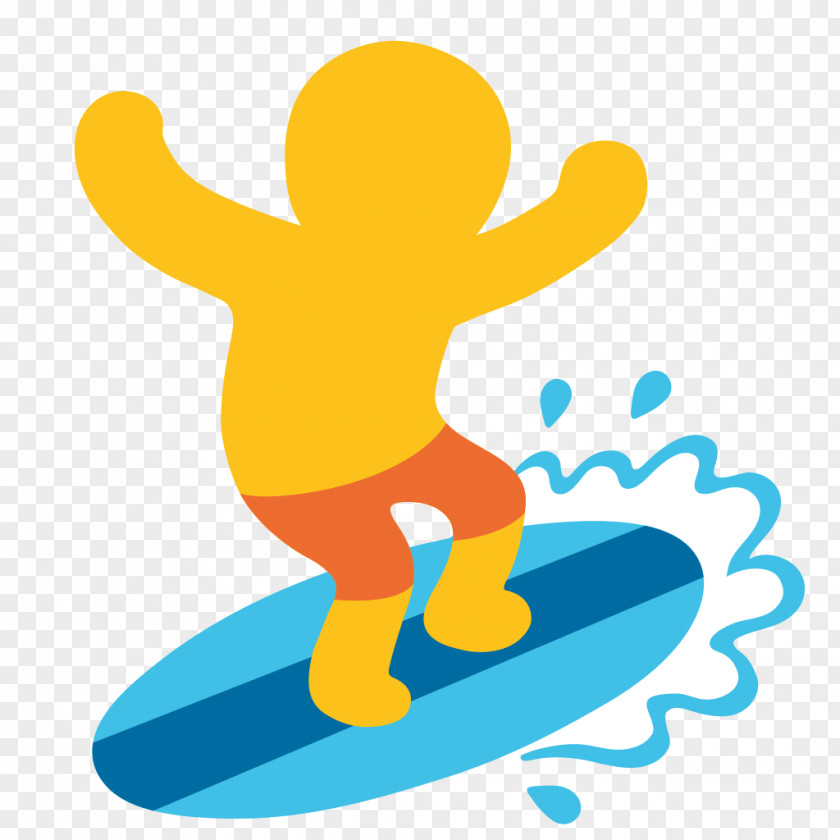 Surfing Emojipedia Android Nougat Sticker PNG