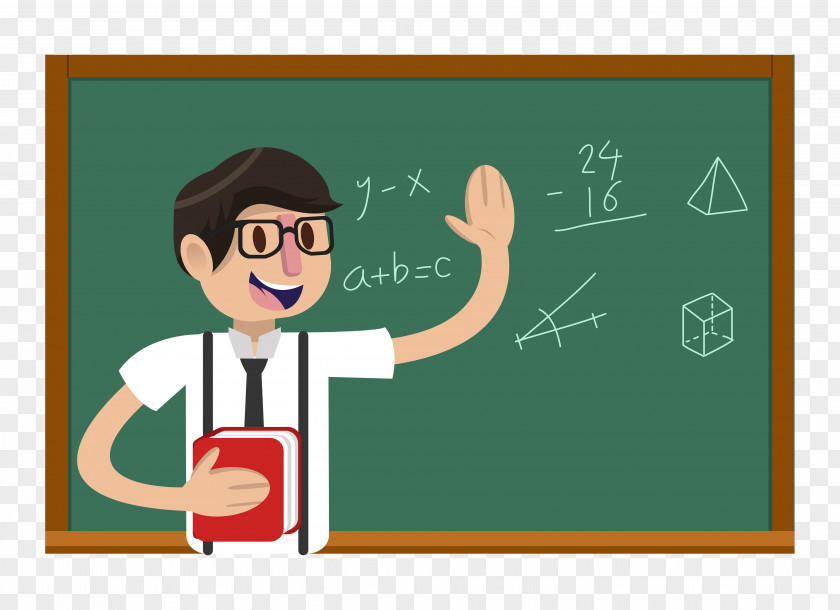 Cartoon Math Male Teacher Teachers Day Student Education PNG