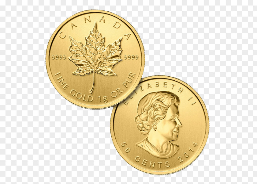 Gold Leaf Canada Canadian Maple Coin Royal Mint PNG