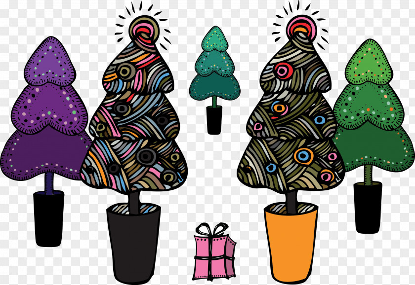 Vector Illustration Christmas Tree PNG