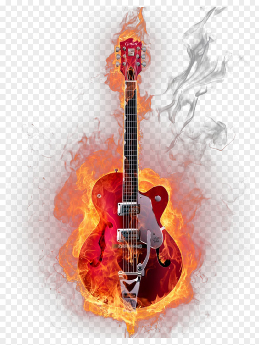 Burning Letter A Gibson ES Series ES-335 Les Paul Custom Guitar PNG