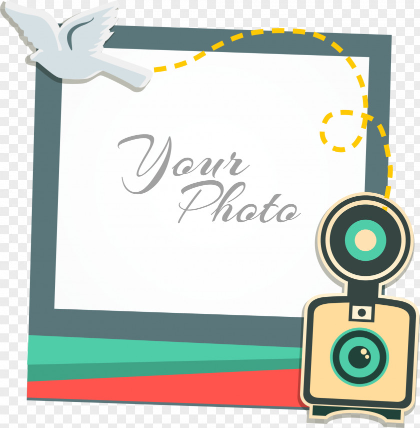 Colorful Camera Greeting Card Picture Frame Collage Illustration PNG