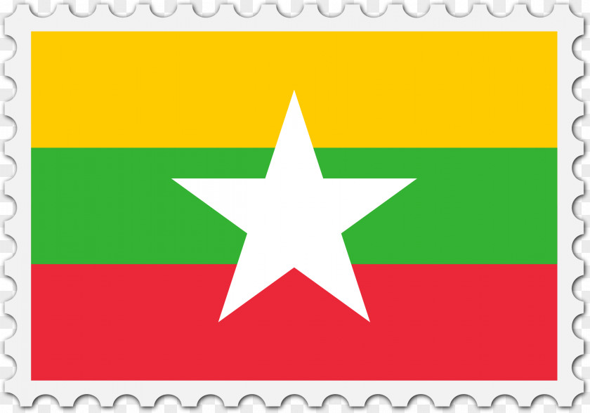 Stamps Clipart State Of Burma Flag Myanmar PNG