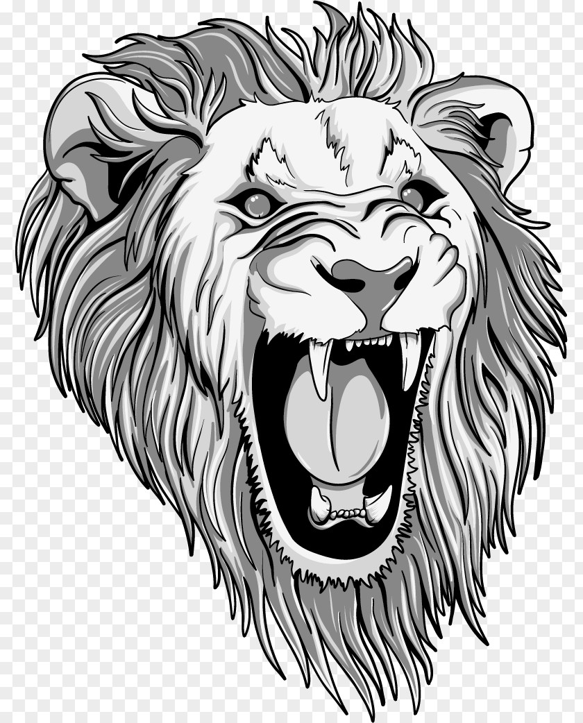 Vector Painted Lion Head Tiger T-shirt PNG