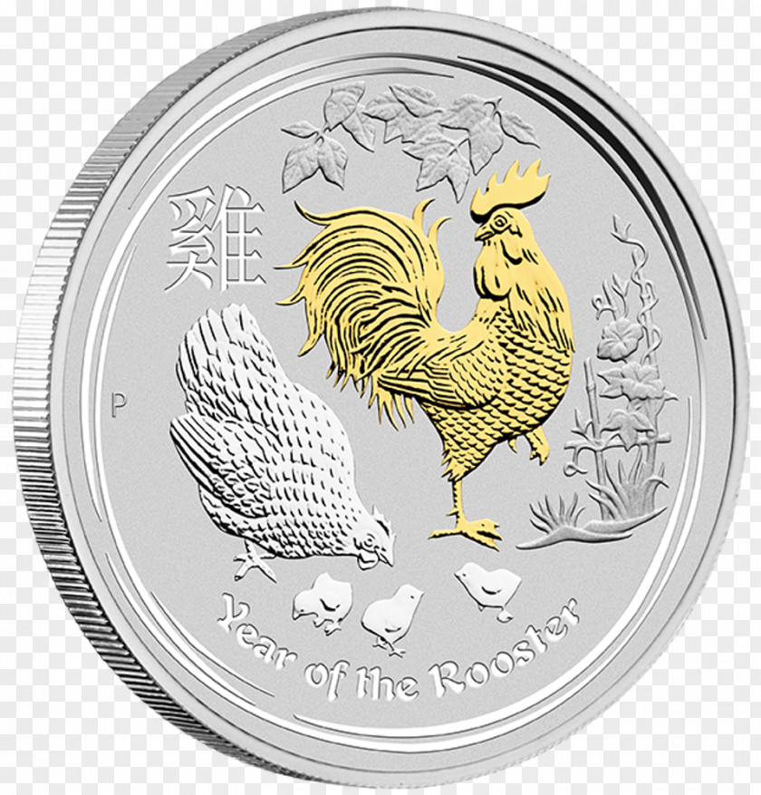 Year Of The Rooster Perth Mint Lunar Series Australian Ounce PNG