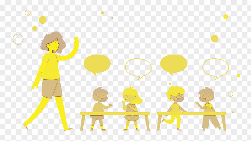 Cartoon Yellow Pattern Conversation Happiness PNG