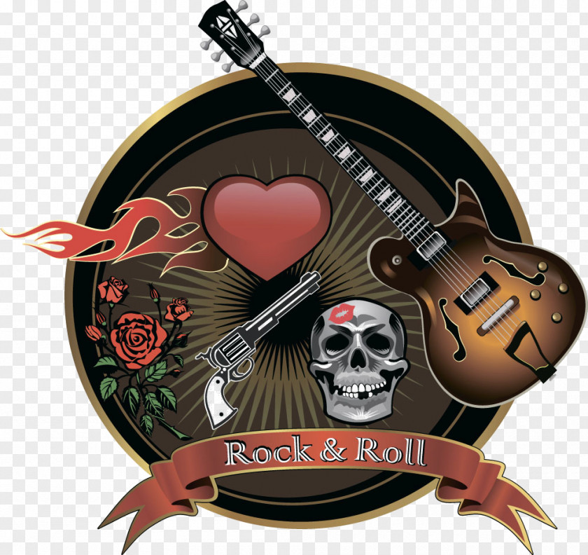Pistols And Skull Guitar Musical Instrument Art PNG