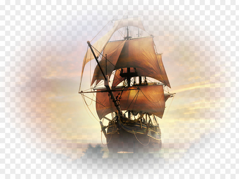 Ship Sailing Galleon Tall English Language PNG