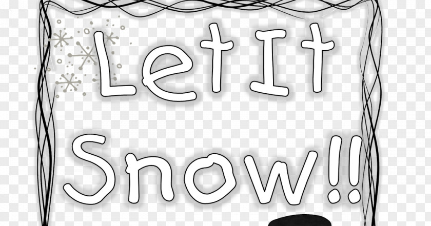 Let It Snow White Number Brand Line Art PNG