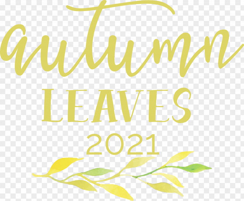 Calligraphy Font Logo Leaf Yellow PNG