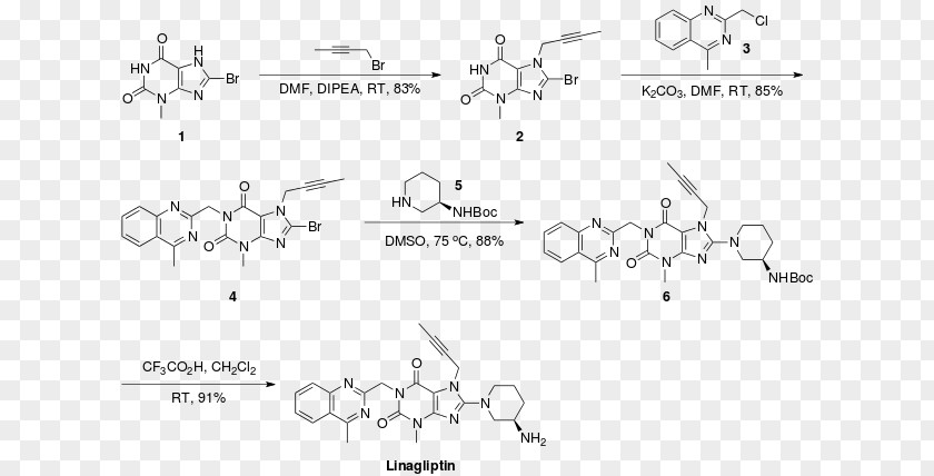 Linagliptin Dipeptidyl Peptidase-4 Inhibitor Chemical Synthesis Metformin PNG
