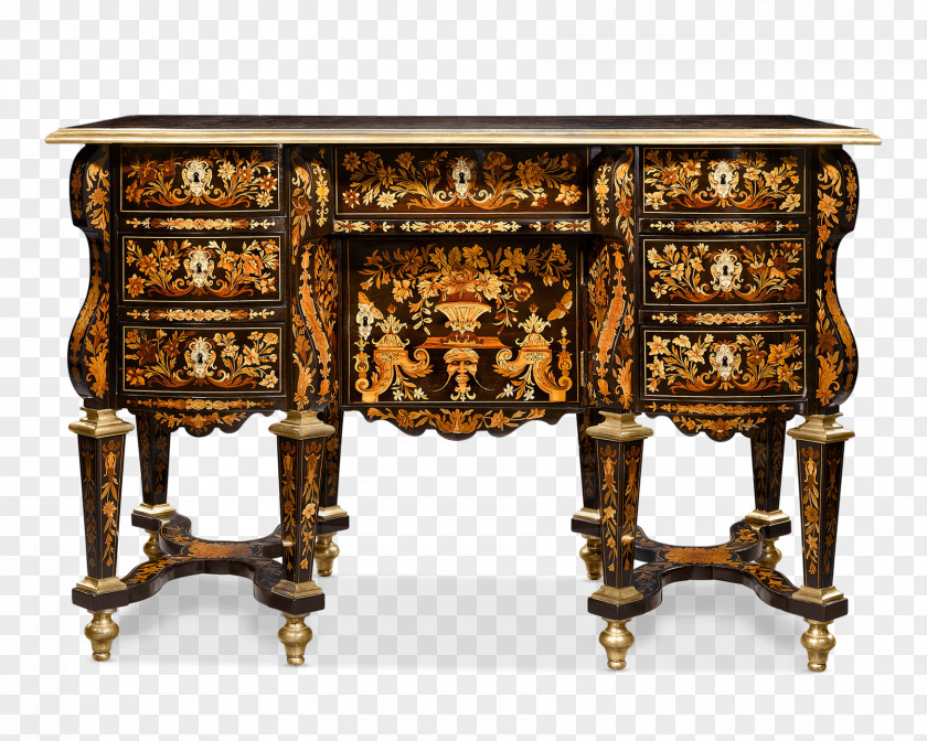 Table Furniture Marquetry Desk Antique PNG