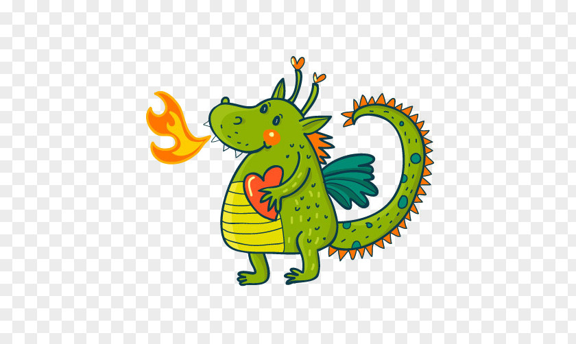 Green Dragon Illustration Vector Graphics Drawing Cartoon PNG