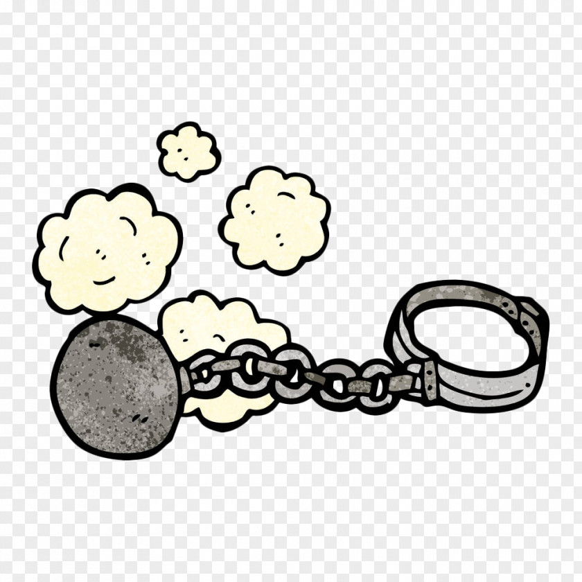 Hand-painted Handcuffs Ball And Chain Cartoon Royalty-free Clip Art PNG