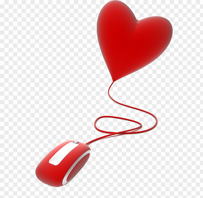 Mouse Computer Love Heart Valentines Day PNG