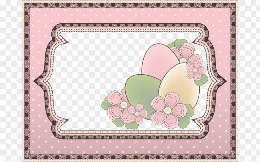 Flowers Decorate The Border Of Easter Photography Illustration PNG