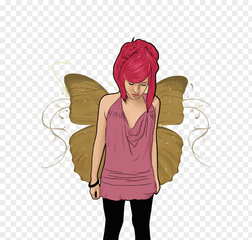 Hand Painted Pink Butterfly Beauty Illustration PNG