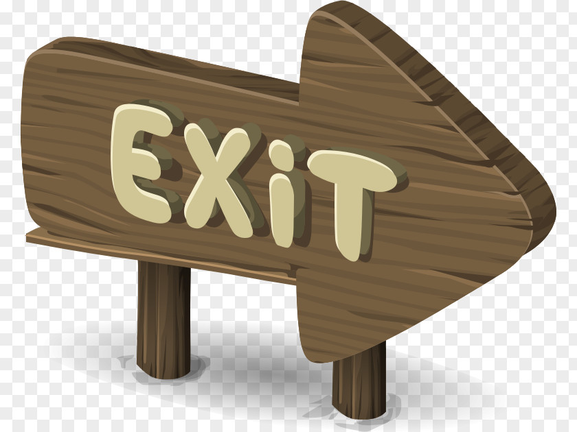 Wooden Exit Sign Emergency Clip Art PNG