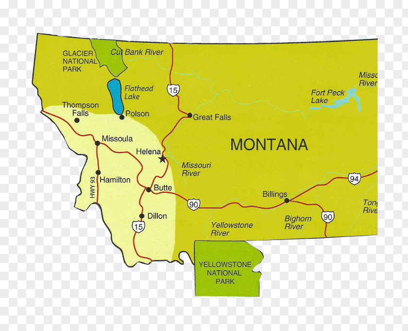 Montana Territory Summer Map Ecoregion PNG