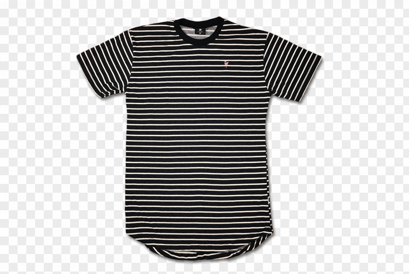 Navy Stripes T-shirt Sleeve Collar Dress PNG