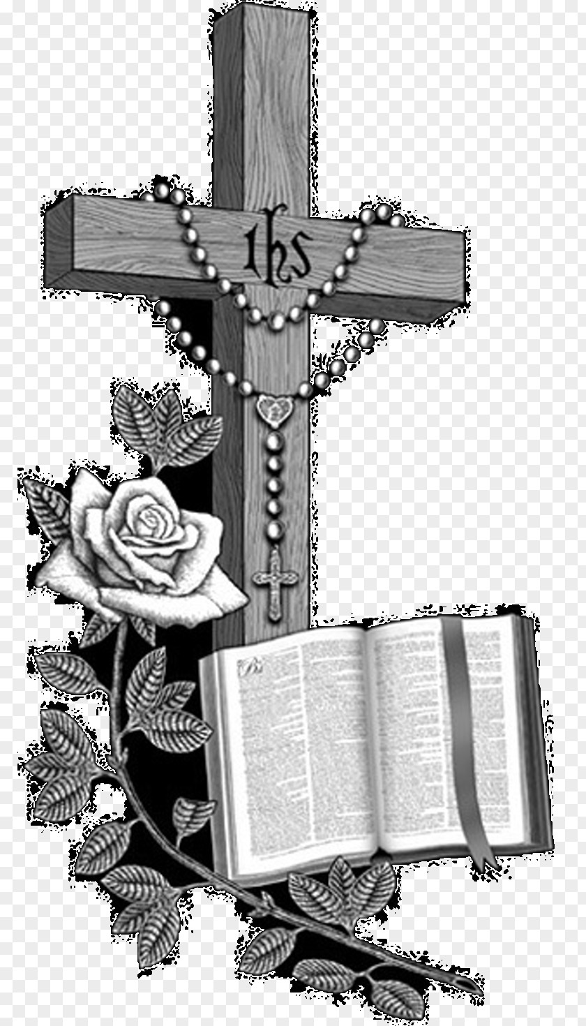 Headstone Praying Hands Bible Christian Cross PNG