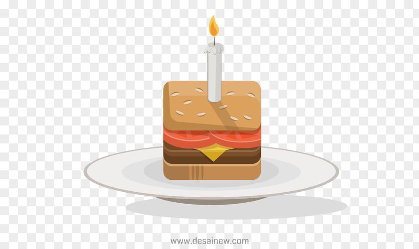 Small Birthday Food Cake Hamburger Vector Graphics PNG