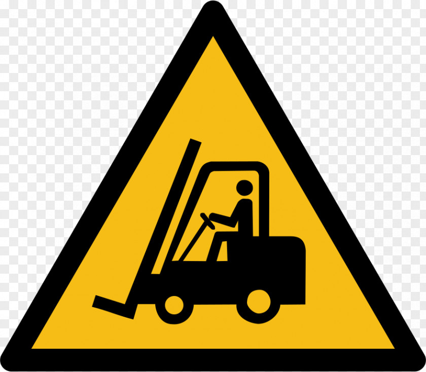 Warehouse Forklift Warning Sign Label ISO 7010 PNG