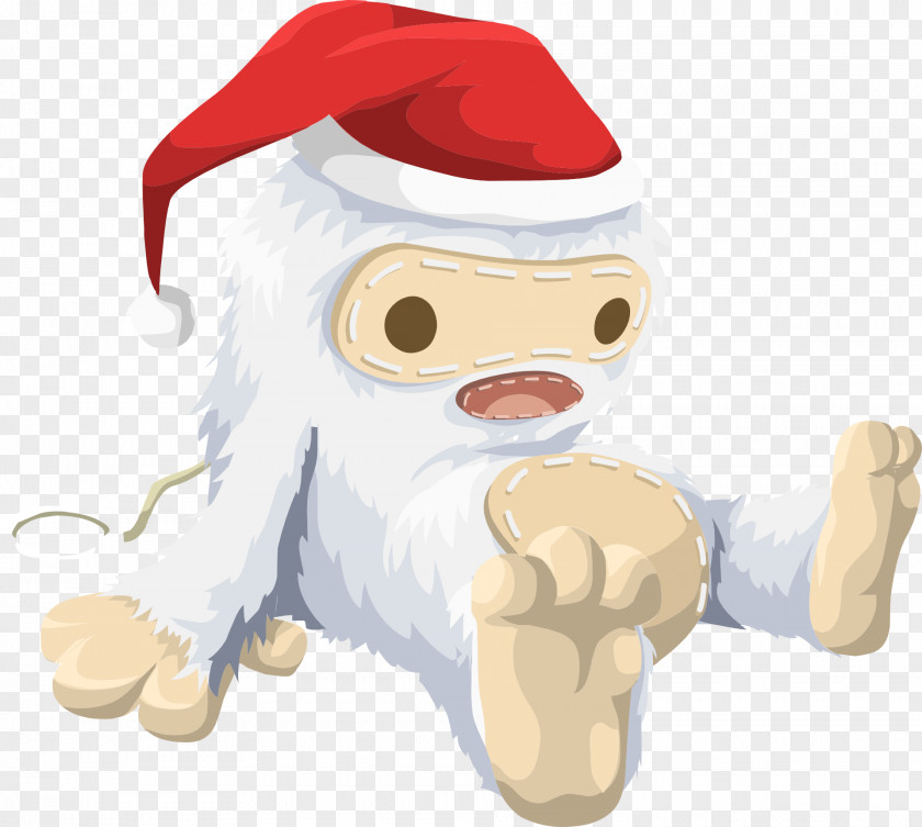 Dabbing Santa Bigfoot Yeti Clip Art PNG