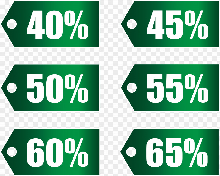 Green Discount Tags Set Part 2 Transparent Image Coupon Sales PNG