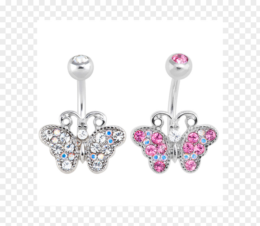 Jewellery Earring Silver Crystal Bling-bling PNG