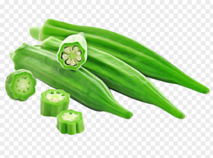 Legume Mallow Family Okra Green Vegetable Plant Food PNG