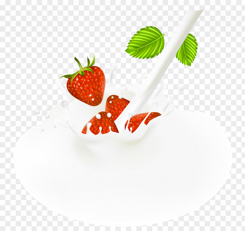 Red Fresh Strawberry Milk Decorative Patterns Milkshake Fruit PNG