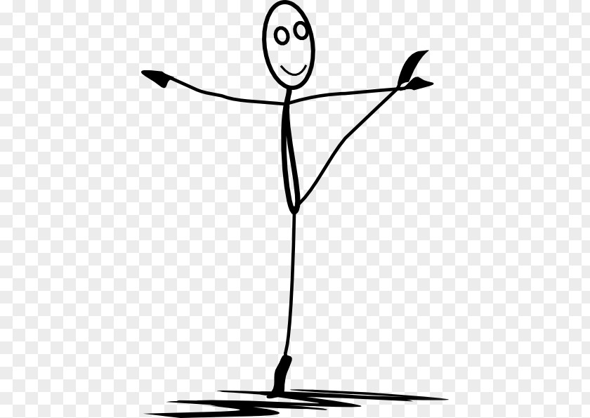 Small Kids Stick Man Figure Dance Art PNG