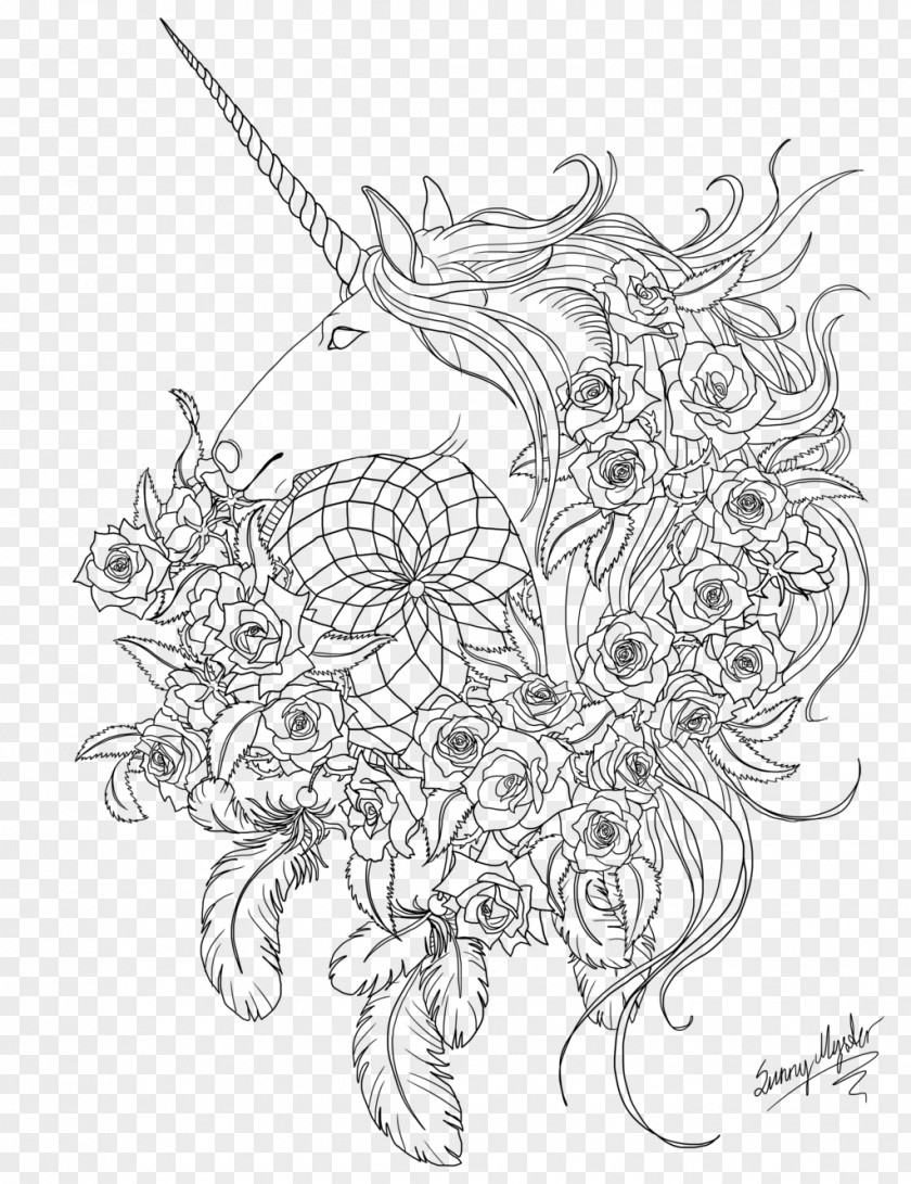 Unicorn Dream Catcher Horse Line Art Visual Arts Sketch PNG
