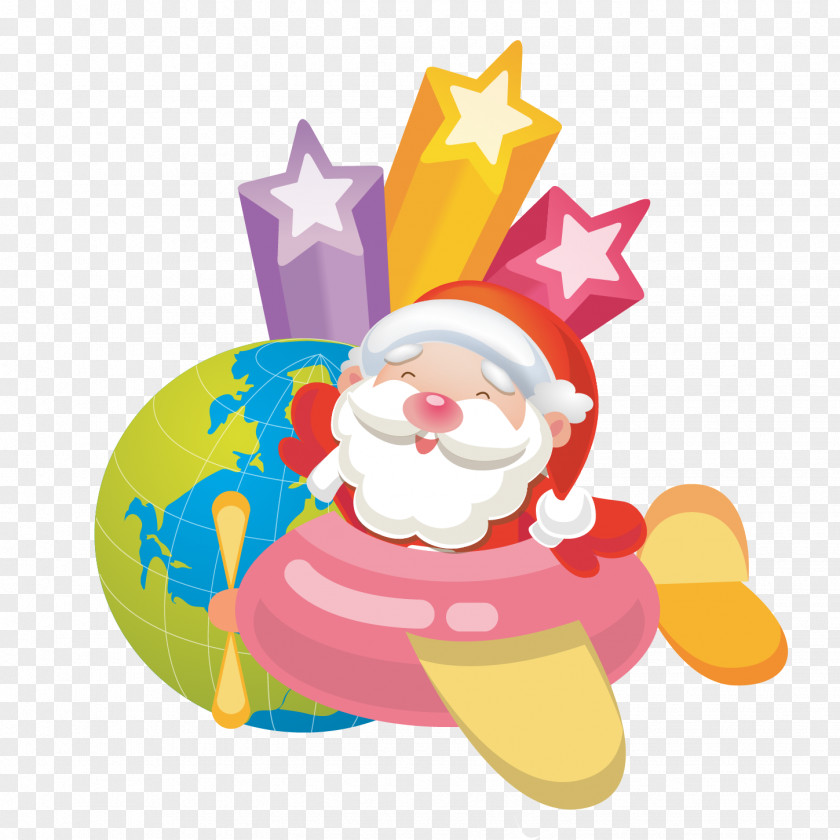 Cute Fly Santa Claus Ded Moroz Clip Art Christmas Day PNG