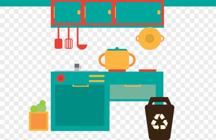 Vector Illustration Kitchen Utensil Cabinet Interior Design Services PNG