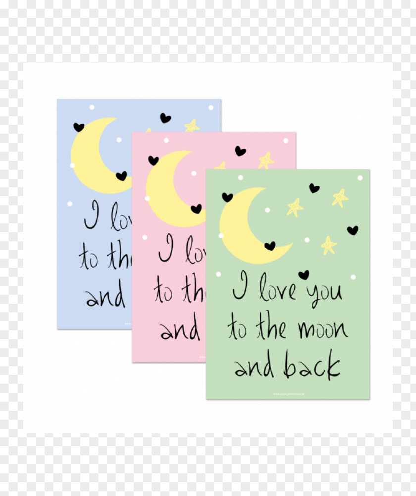 Love You To The Moon Paper Post-it Note Greeting & Cards Rectangle Font PNG