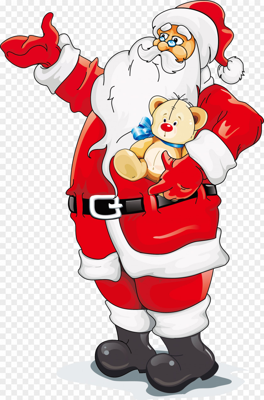 Santa Claus Vector Material Cartoon Art Reindeer Christmas Clip PNG