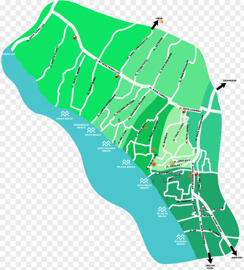 Map Canggu Kuta Kerobokan Pererenan PNG