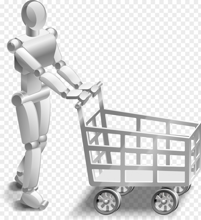 Shopping Cart Robot Clip Art PNG