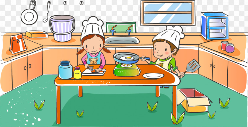Illustration Kitchen Child School Drawing Clip Art PNG